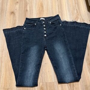 Altar’d State Dark Blue High-Waisted Bell Bottomed Jeans